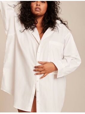 11 Honore Maeve White Oversized Button-Down Shirt